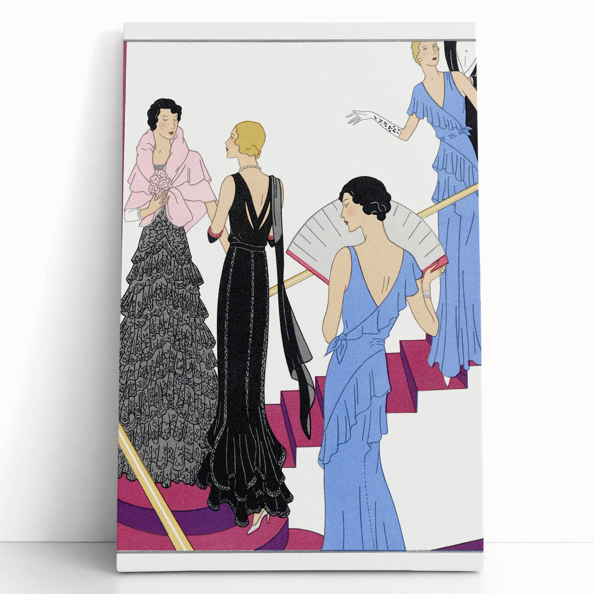 Elegant Art Deco Wall Art – 1920s Evening Gowns in Glamorous Setting