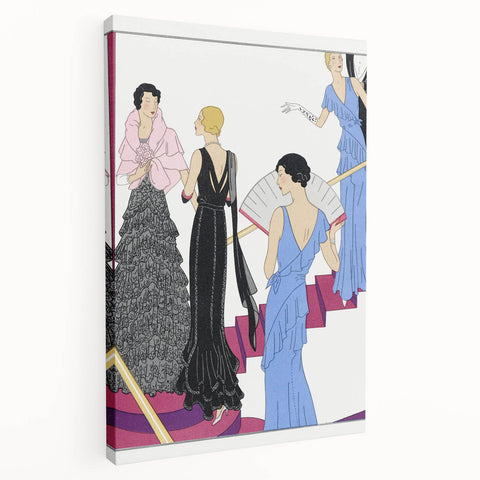 Elegant Art Deco Wall Art – 1920s Evening Gowns in Glamorous Setting