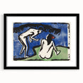 Expressionist Bathing Couple – Bold Abstract Nature Canvas Wall Art