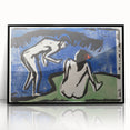 Expressionist Bathing Couple – Bold Abstract Nature Canvas Wall Art