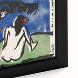 Expressionist Bathing Couple – Bold Abstract Nature Canvas Wall Art