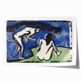 Expressionist Bathing Couple – Bold Abstract Nature Canvas Wall Art