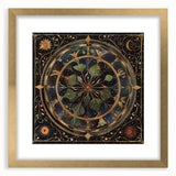 Elegant floral wall art featuring vibrant flowers and green leaves, framed in gold with a mat, showcasing a stylish front view perfect for home decor.