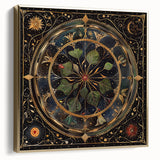 Framed canvas wall art featuring a modern design of colorful flowers and botanical leaves in silver and gold tones, perfect for adding elegance to home decor.