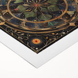 Rolled canvas wall art showcasing a vibrant floral design with intricate leaves and blossoms, perfect for home decor. The artwork is elegantly packaged in a durable cardboard tube for safe shipping.