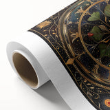 Rolled canvas wall art showcasing a vibrant floral and botanical design, featuring intricate details in green and pink hues, perfect for home decor.