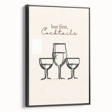 Black and white vintage poster art of a landscape on framed canvas, ideal for bedroom wall decor.