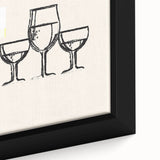 Extra large black wall art featuring colorful, textured depictions of various foods and drinks on a framed canvas.