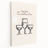 Large art depicting various colorful fruits and beverages on a stretched canvas, suitable for kitchen wall decor.