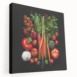 Large canvas print featuring an array of colorful fruits, ideal for kitchen wall art.