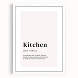 Abstract art print featuring swirling patterns in shades of blue and white, framed with a white mat.