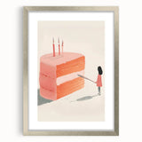Textured art featuring abstract pastries in earth tones, framed in silver, ideal for bedroom decor.