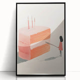 Large abstract wall art featuring assorted pastries in vibrant colors on a black acrylic framed print.