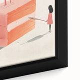 Extra large black wall art on canvas featuring a close-up of colorful pastries, textured finish, ideal for living room decor.