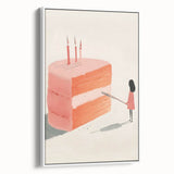 Vintage poster art of colorful pastries on a black background, framed canvas, ideal for living room decor.