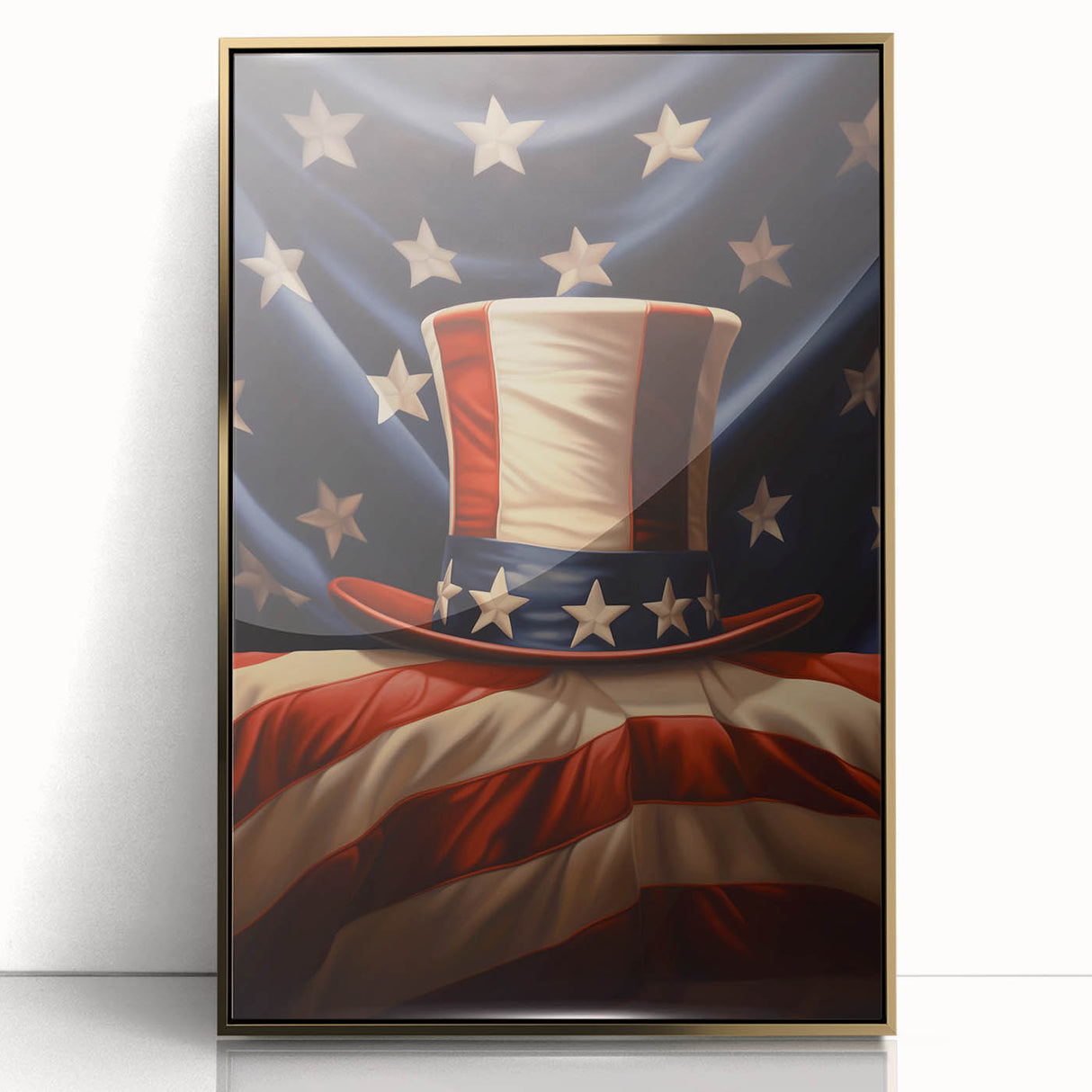 Uncle Sam’s Hat & USA Flag - Patriotic Wall Art for Independence Day