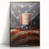 Uncle Sam’s Hat & USA Flag - Patriotic Wall Art for Independence Day