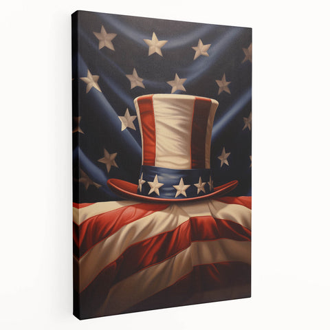 Uncle Sam’s Hat & USA Flag - Patriotic Wall Art for Independence Day