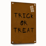 Rustic Trick or Treat Halloween Wall Art - Spooky Typography Decor