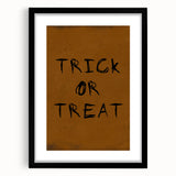 Rustic Trick or Treat Halloween Wall Art - Spooky Typography Decor
