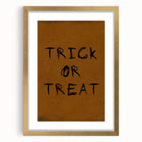 Rustic Trick or Treat Halloween Wall Art - Spooky Typography Decor