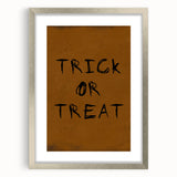 Rustic Trick or Treat Halloween Wall Art - Spooky Typography Decor