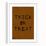 Rustic Trick or Treat Halloween Wall Art - Spooky Typography Decor