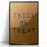 Rustic Trick or Treat Halloween Wall Art - Spooky Typography Decor