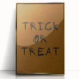 Rustic Trick or Treat Halloween Wall Art - Spooky Typography Decor