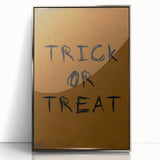 Rustic Trick or Treat Halloween Wall Art - Spooky Typography Decor