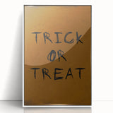 Rustic Trick or Treat Halloween Wall Art - Spooky Typography Decor