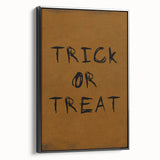 Rustic Trick or Treat Halloween Wall Art - Spooky Typography Decor