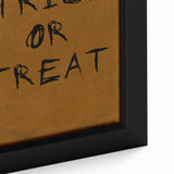 Rustic Trick or Treat Halloween Wall Art - Spooky Typography Decor