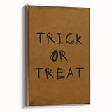 Rustic Trick or Treat Halloween Wall Art - Spooky Typography Decor