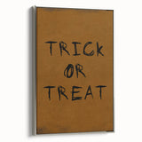 Rustic Trick or Treat Halloween Wall Art - Spooky Typography Decor