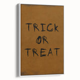 Rustic Trick or Treat Halloween Wall Art - Spooky Typography Decor
