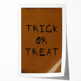 Rustic Trick or Treat Halloween Wall Art - Spooky Typography Decor