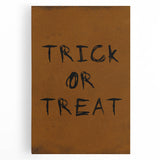 Rustic Trick or Treat Halloween Wall Art - Spooky Typography Decor