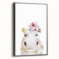 Floral Baby Hippo Girls Room Wall Art – Nursery Print