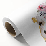 Floral Baby Hippo Girls Room Wall Art – Nursery Print