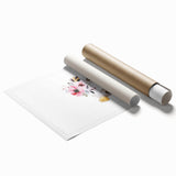 Floral Baby Hippo Girls Room Wall Art – Nursery Print