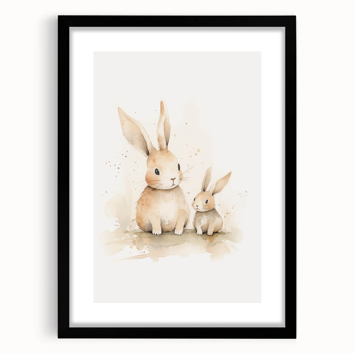 Mother & Baby Bunny Nursery Wall Art – Baby Room Decor Prints