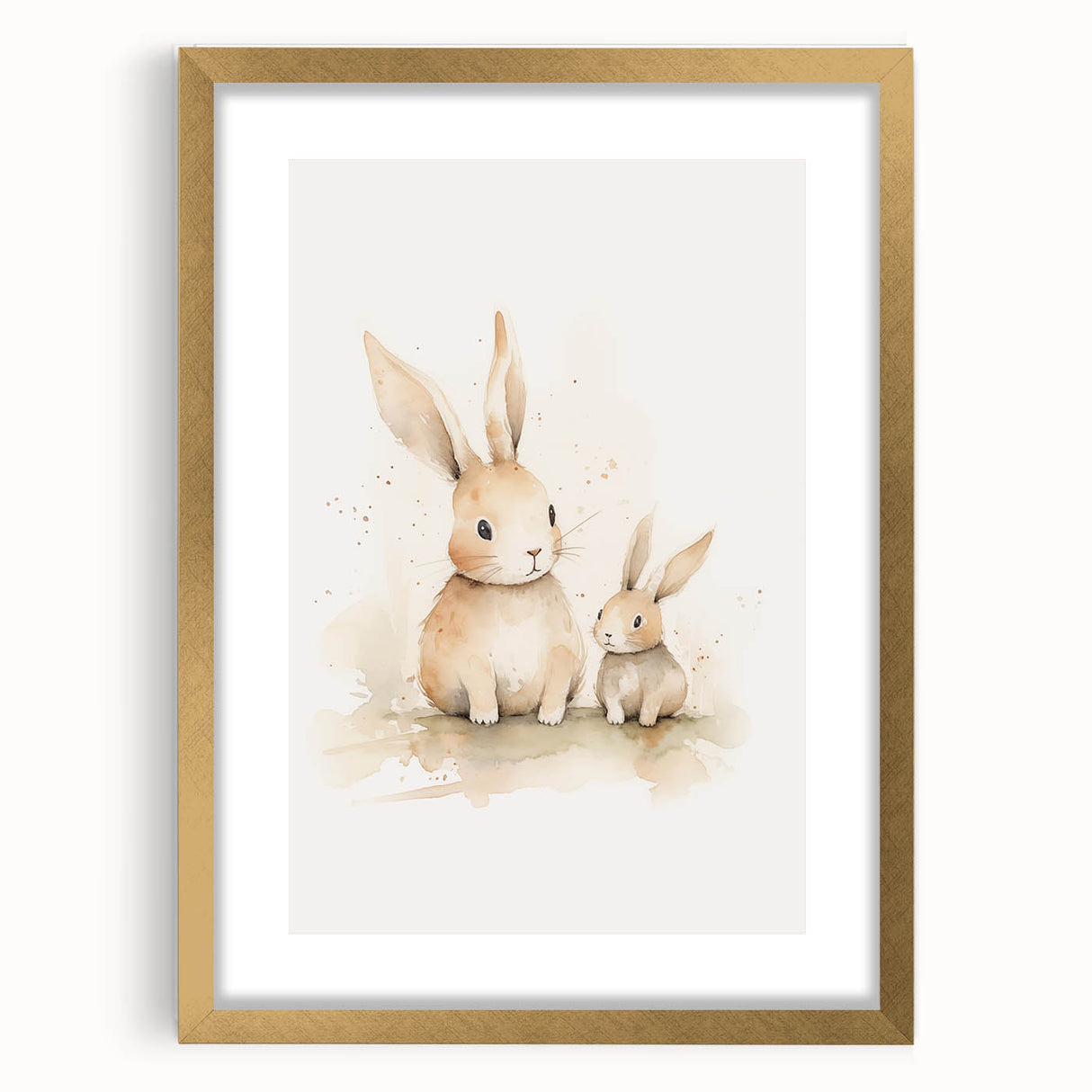 Mother & Baby Bunny Nursery Wall Art – Baby Room Decor Prints