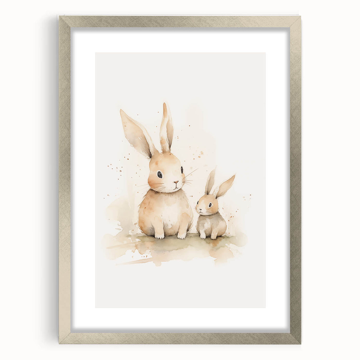 Mother & Baby Bunny Nursery Wall Art – Baby Room Decor Prints