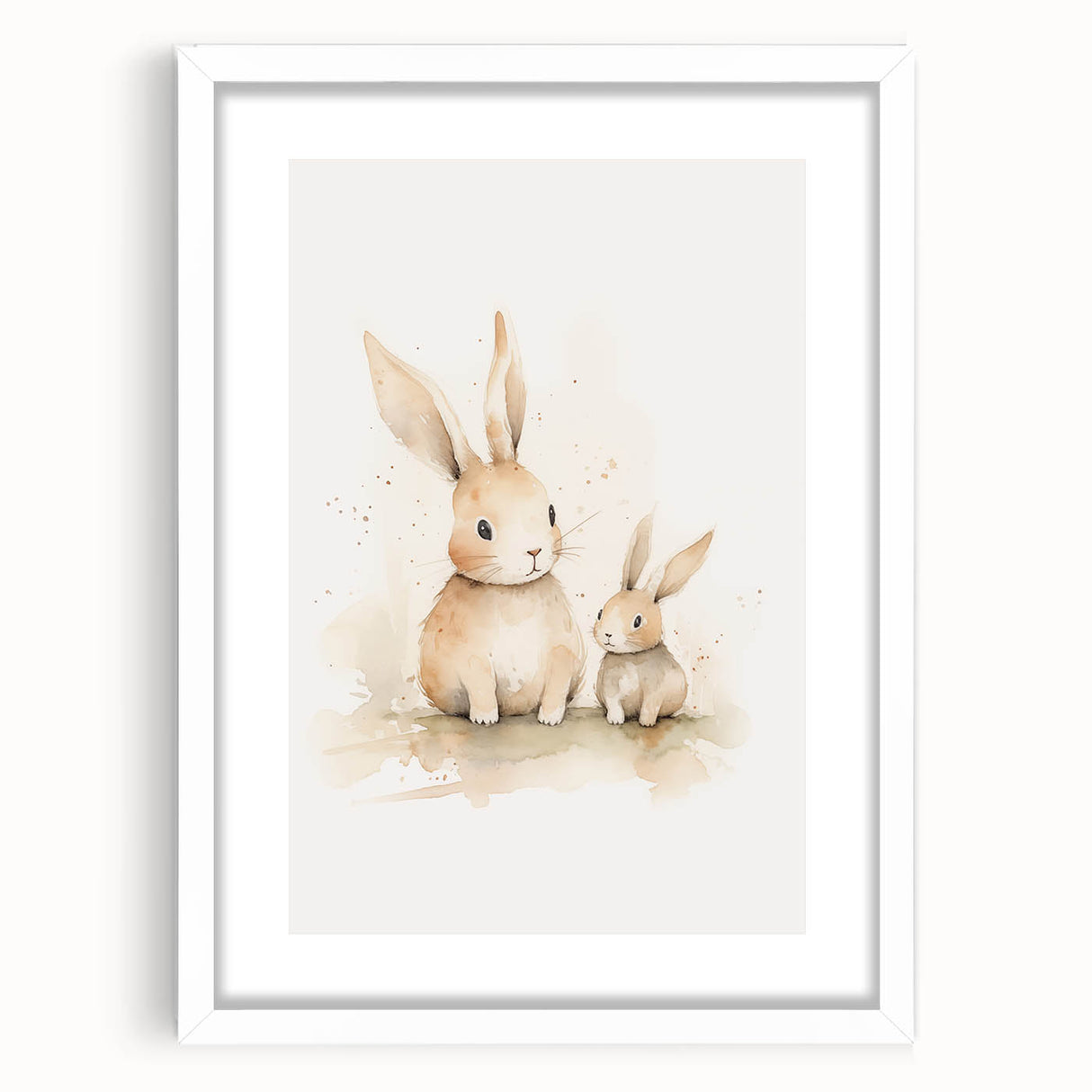 Mother & Baby Bunny Nursery Wall Art – Baby Room Decor Prints