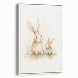 Mother & Baby Bunny Nursery Wall Art – Baby Room Decor Prints
