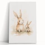 Mother & Baby Bunny Nursery Wall Art – Baby Room Decor Prints