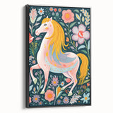 Whimsical Horse Kids Room Wall Art – Stretched Canvas for Kids