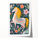Whimsical Horse Kids Room Wall Art – Stretched Canvas for Kids