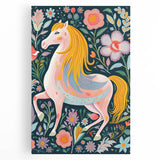 Whimsical Horse Kids Room Wall Art – Stretched Canvas for Kids